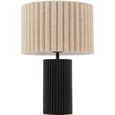 Aurora Table Lamp in Black PVC & Beige Fabric Shade