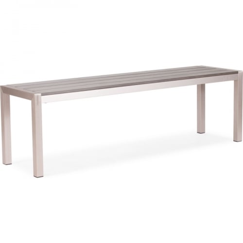 Patio Furniture Metropolitan Collection Bench in Brushed Aluminum