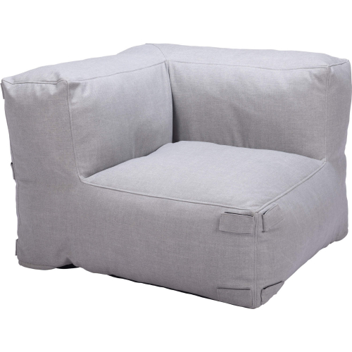 Luanda Outdoor Corner Chair Sectional Sofa Unit in Gray Fabric