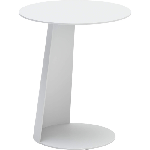 Sunny Isles Outdoor Side Table in White Powder Coated Aluminum