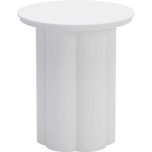 Kogur Outdoor Side Table in White Powder Coated Aluminum