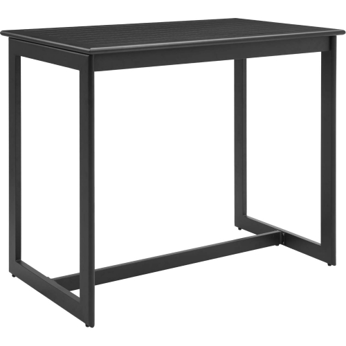 Midnight Wave Outdoor Bar Table in Black Powder Coated Aluminum