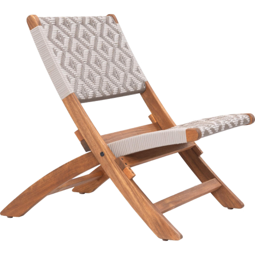 Tide Outdoor Lounge Chair in Multicolor PE Rattan Weave & Wood