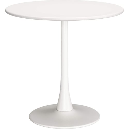 Soleil Outdoor 31.5" Dining Table in White Powder Coated Metal