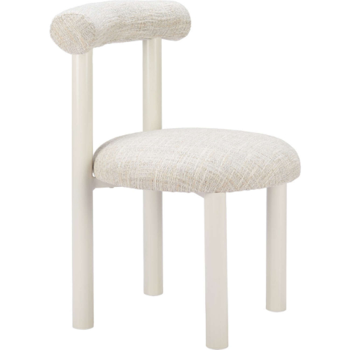 Ceres Outdoor Dining Chair in Beige Outdoor Fabric & White Aluminum