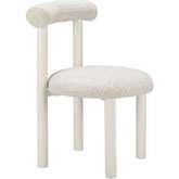 Ceres Outdoor Dining Chair in Beige Outdoor Fabric & White Aluminum