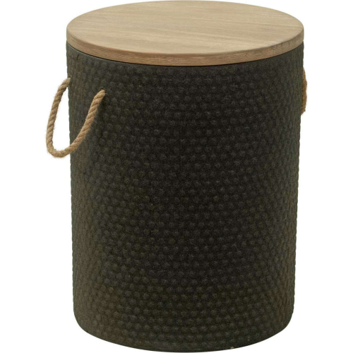 Beban Outdoor Side Table in Natural & Graphite Black Faux Concrete