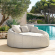 Kime Outdoor Daybed in Beige Olefin Outdoor Fabric