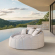 Kime Outdoor Daybed in Beige Olefin Outdoor Fabric