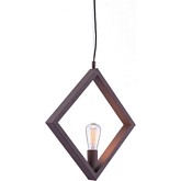 Rotorura Ceiling Lamp in Rust Metal Open Diamond Shape