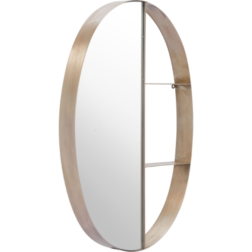 Latitude Oval Shelf Mirror in Antique Bronze