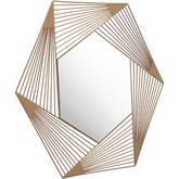 Aspect Hexagonal Mirror in Gold Steel