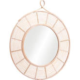 Lobo Mirror in Natural Color PE Rattan Weave