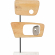 Wize Statue in Mango Wood, Aluminum & White Marble